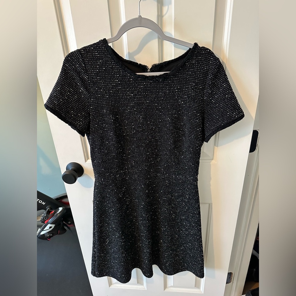 LOFT Black Short Sleeve Textured Top